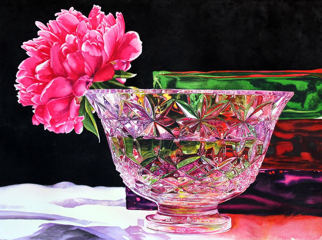 Peonies and Crystal by Soon Warren